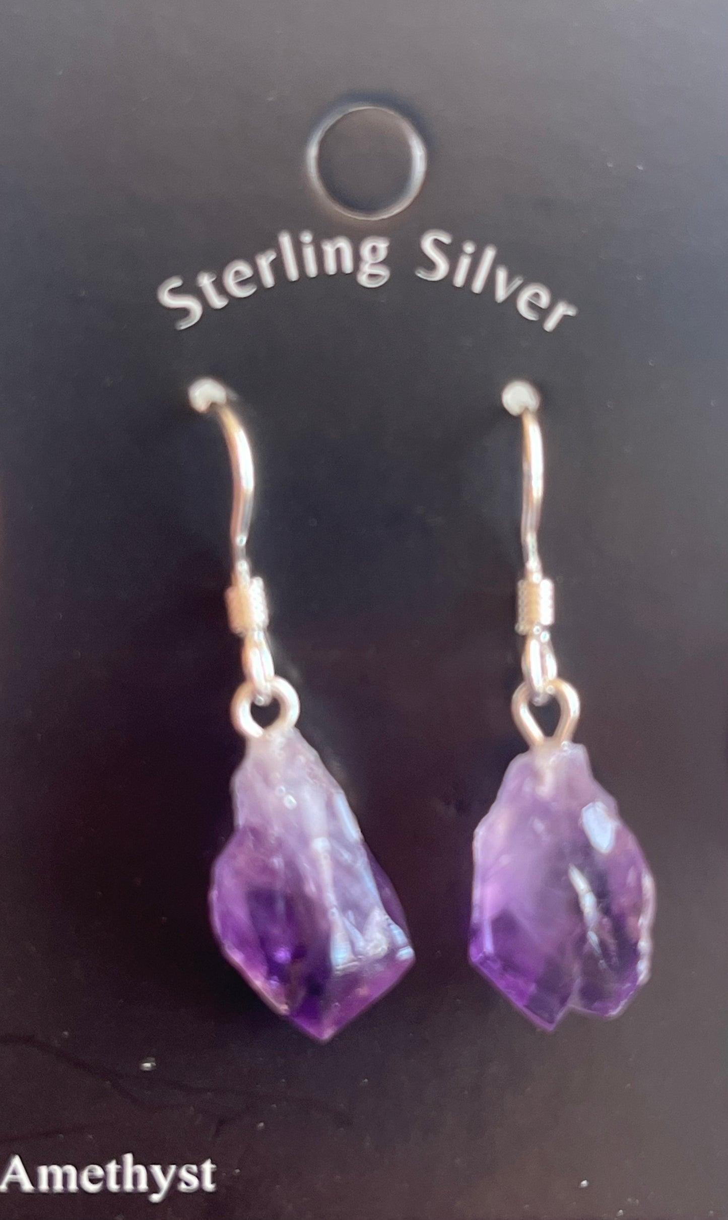 Rough Amethyst Dangling Earrings