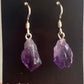 Rough Amethyst Dangling Earrings