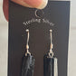 Rough Black Tourmaline Dangling Earrings