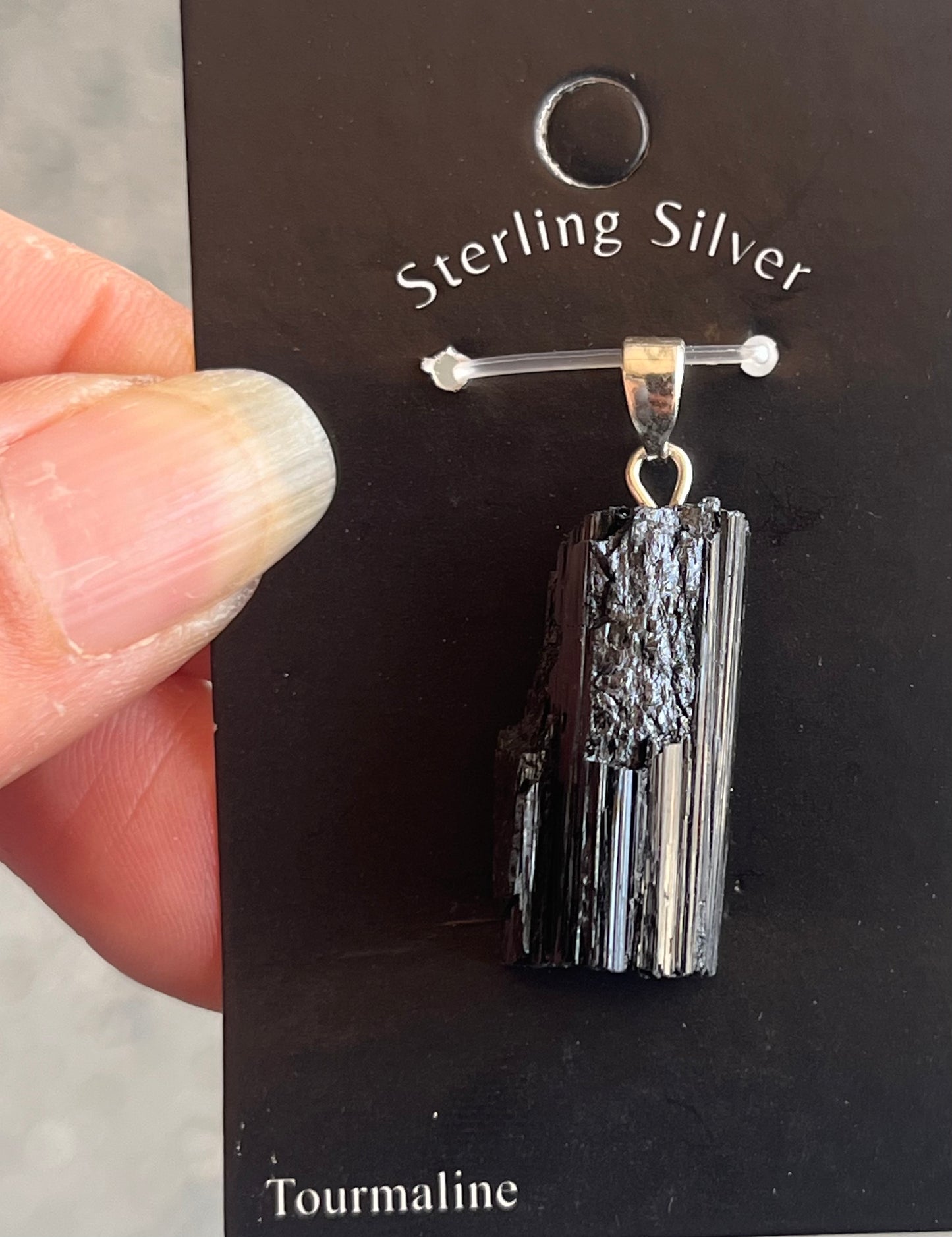 Rough Black Tourmaline Pendant