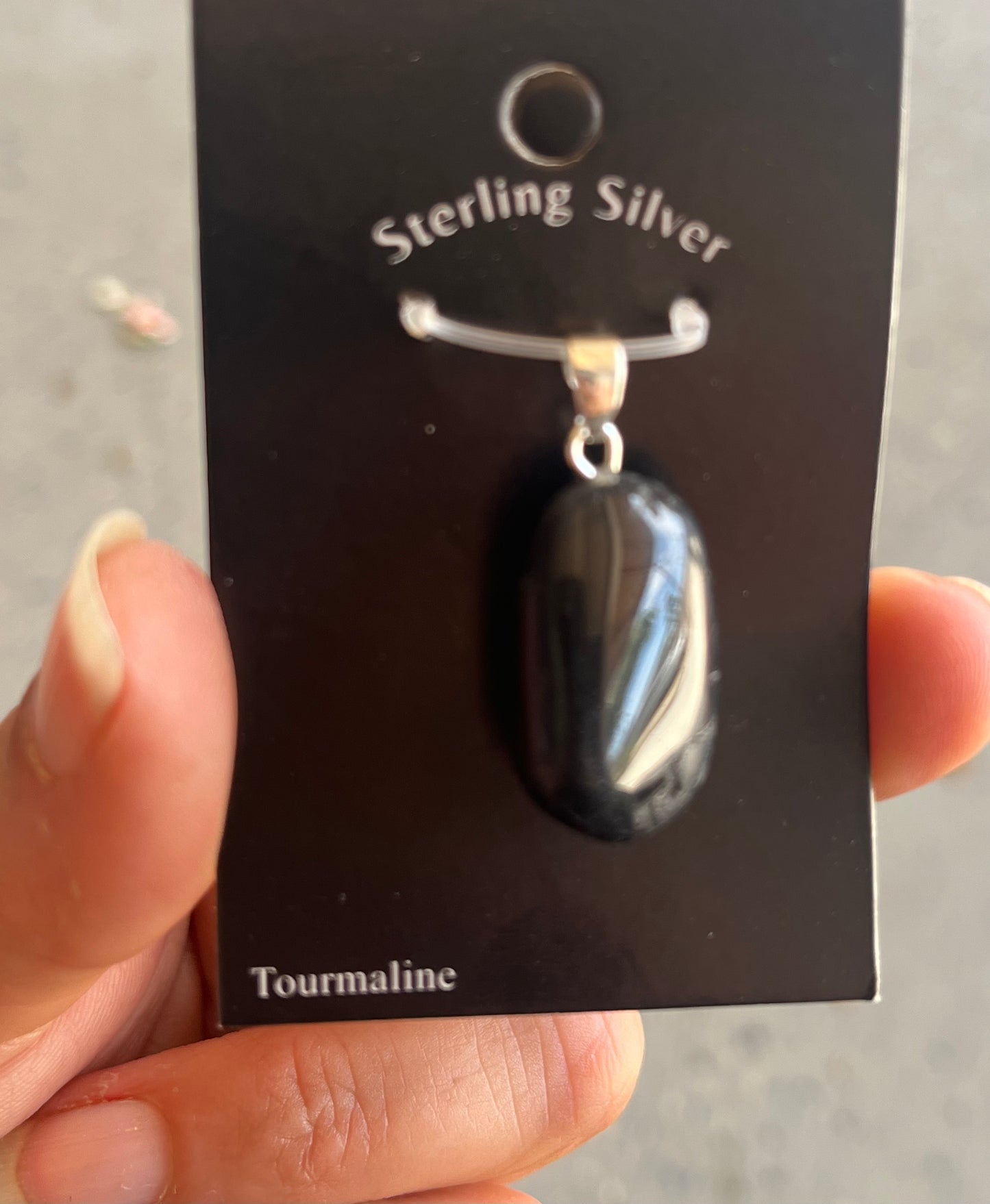 Polished Black Tourmaline Pendant