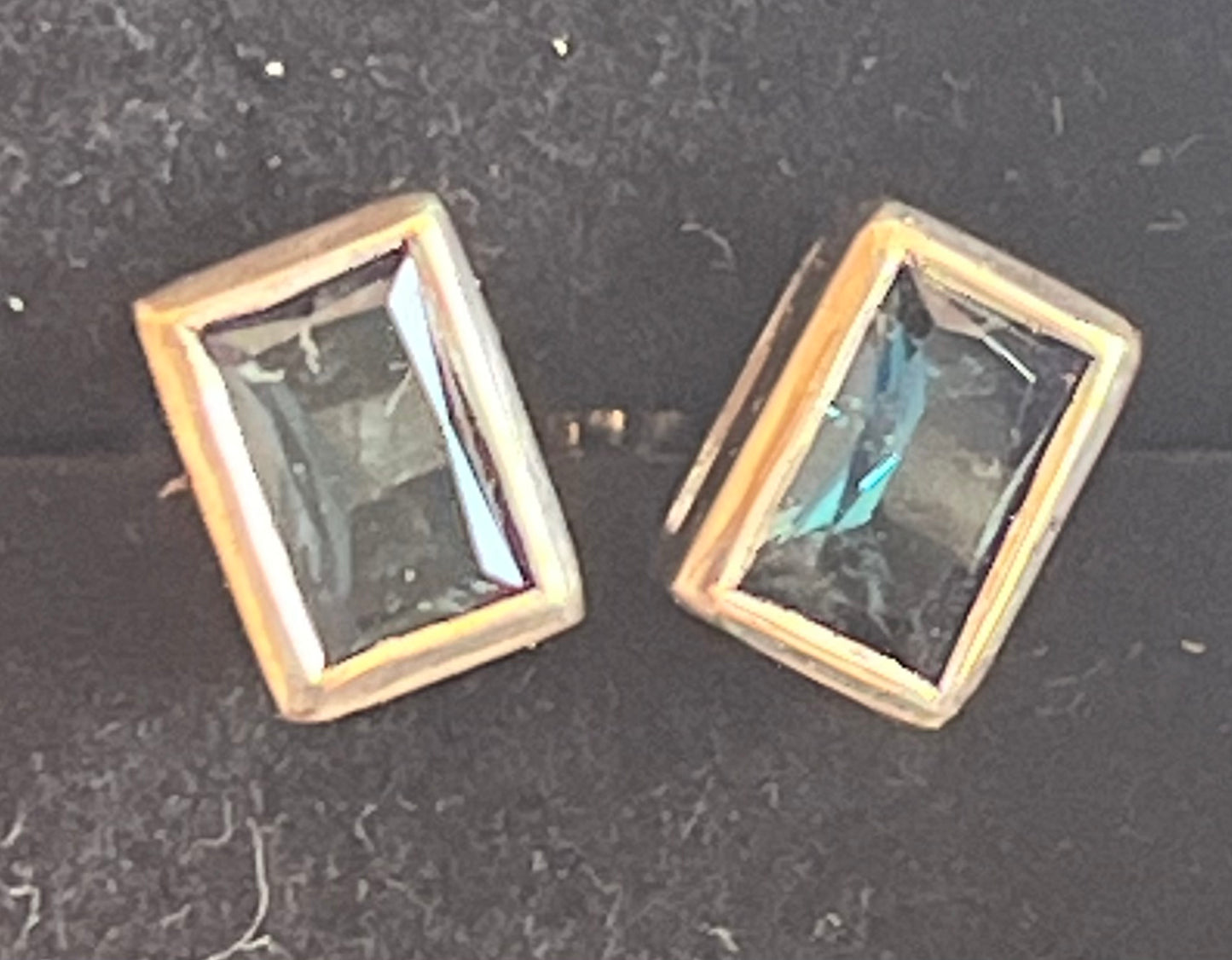 London Blue Topaz Square Stud Earrings