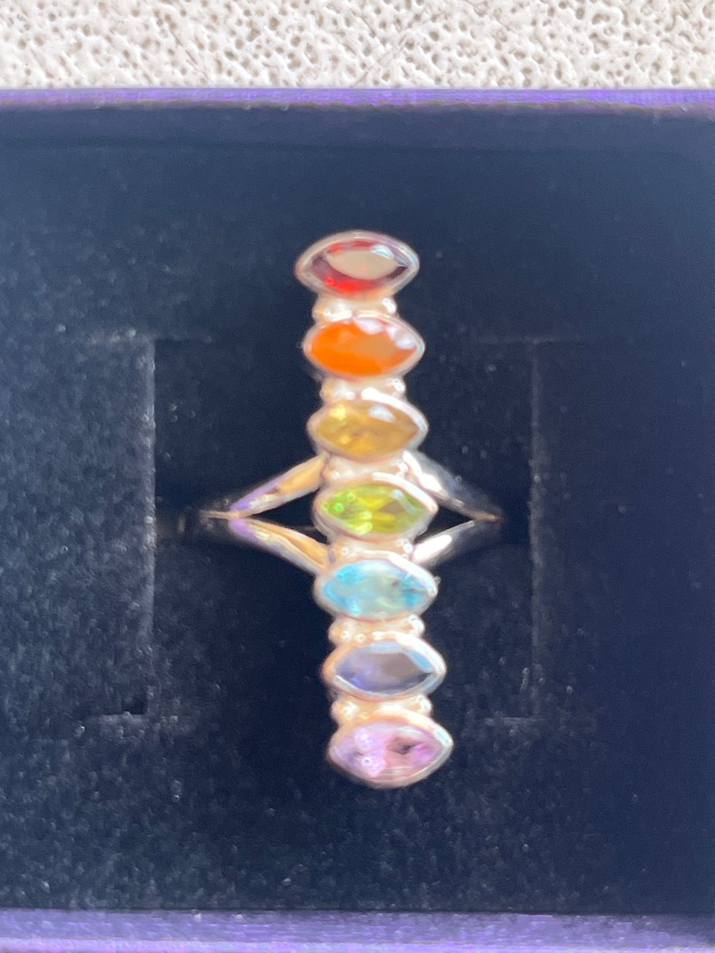 7 Chakra Adjustable Ring