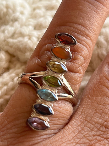 7 Chakra Adjustable Ring