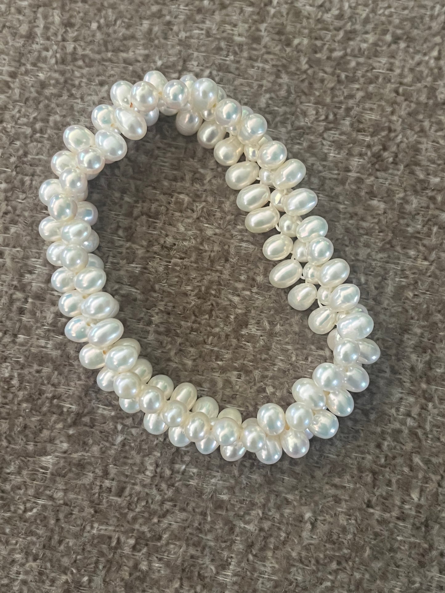 Triple-Strand Baroque Pearl Stretch Bracelet