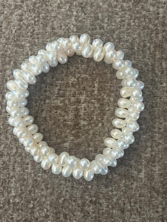 Triple-Strand Baroque Pearl Stretch Bracelet