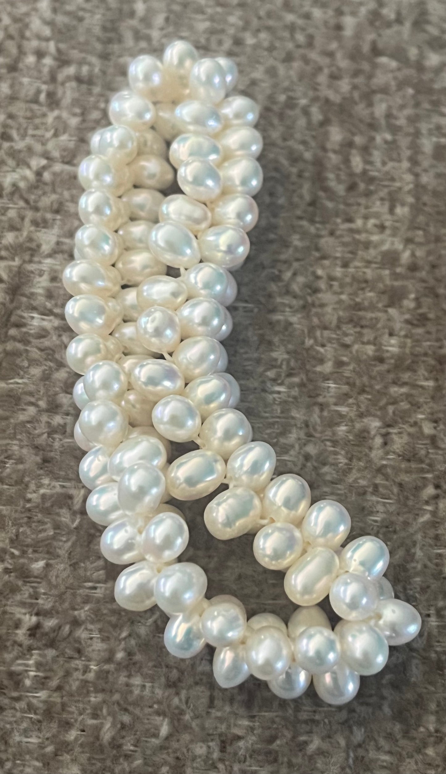 Triple-Strand Baroque Pearl Stretch Bracelet