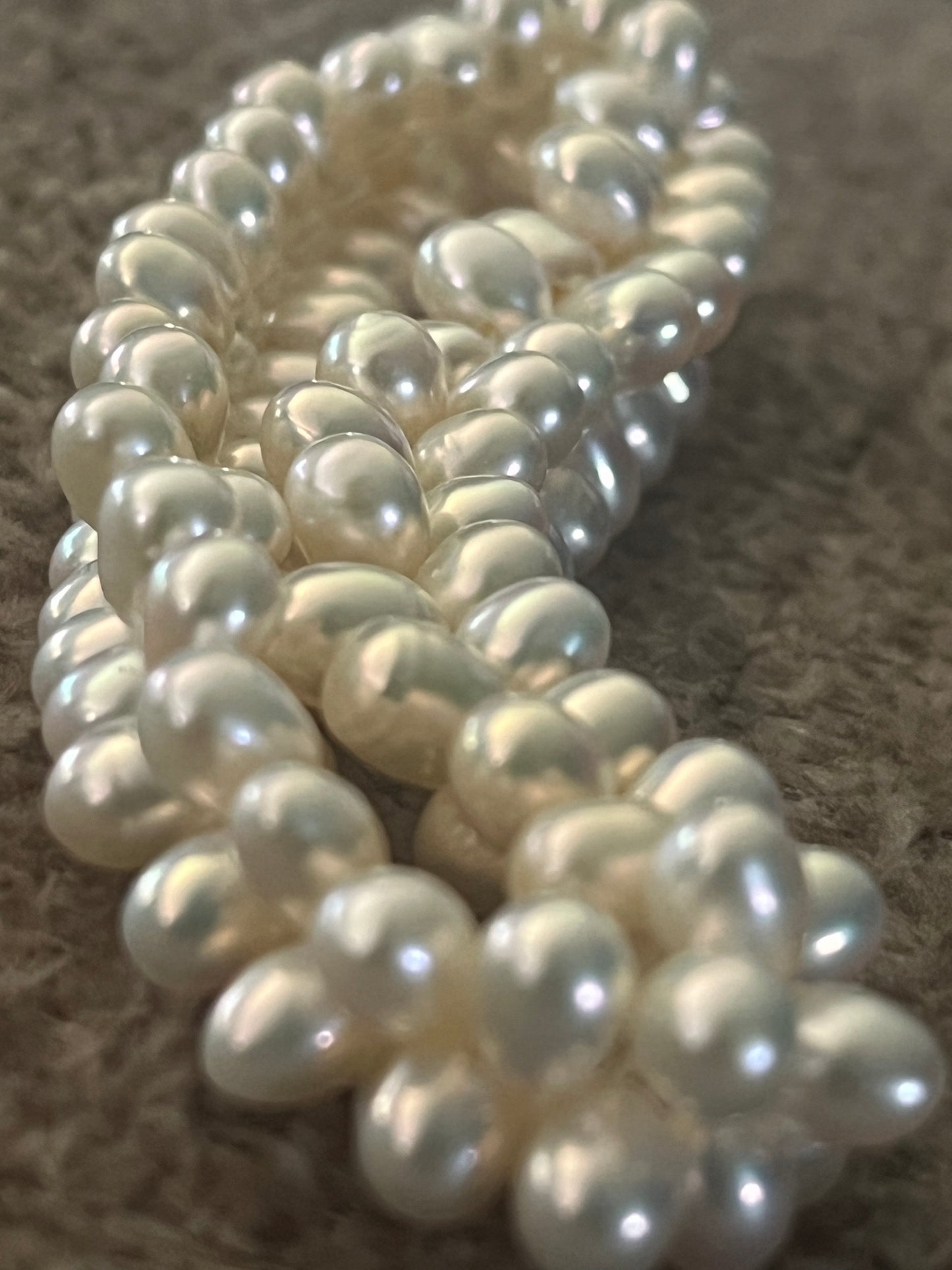 Triple-Strand Baroque Pearl Stretch Bracelet