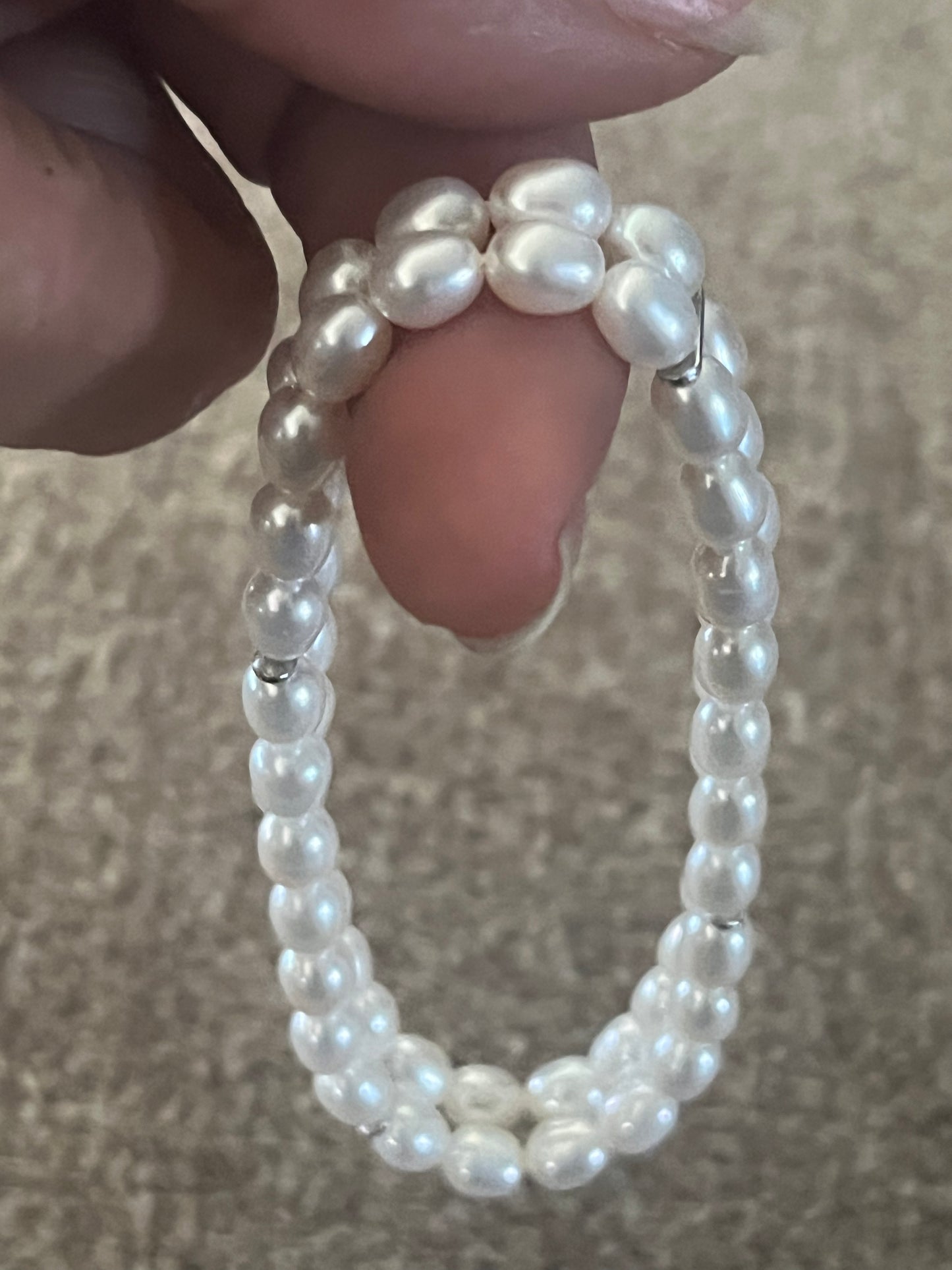 Double-Strand Freshwater Baroque Pearl Stretch Bracelet