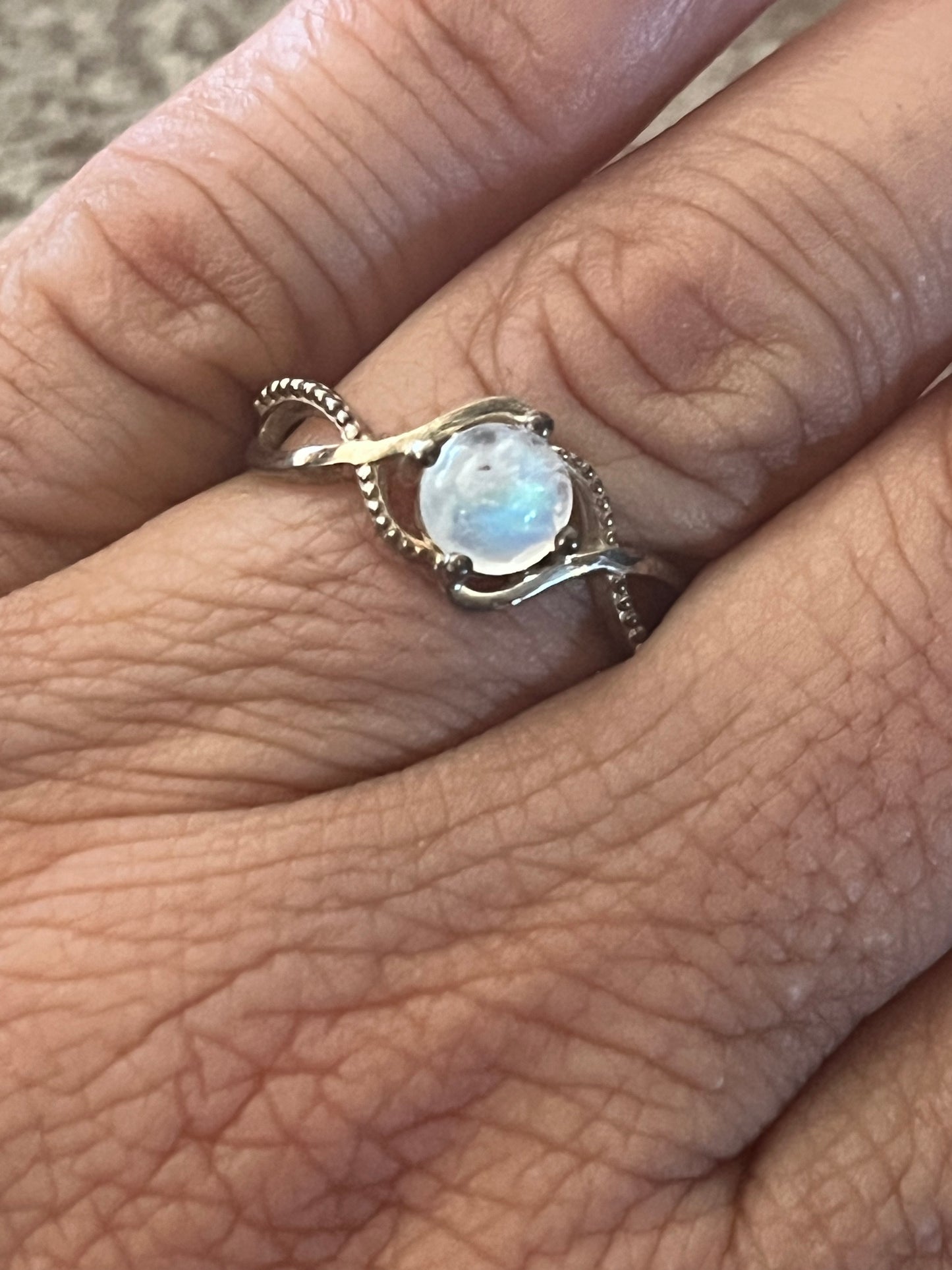 Rainbow Moonstone Ring