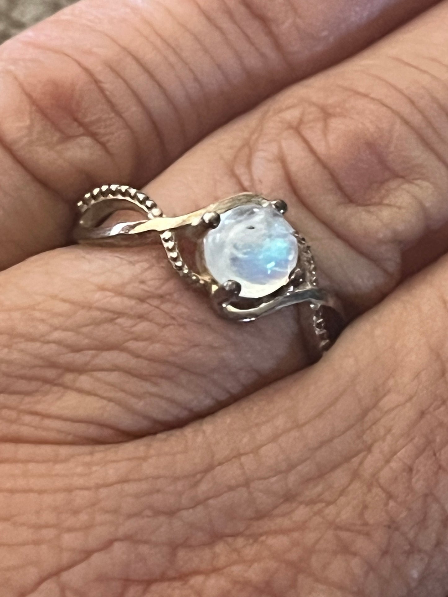 Rainbow Moonstone Ring