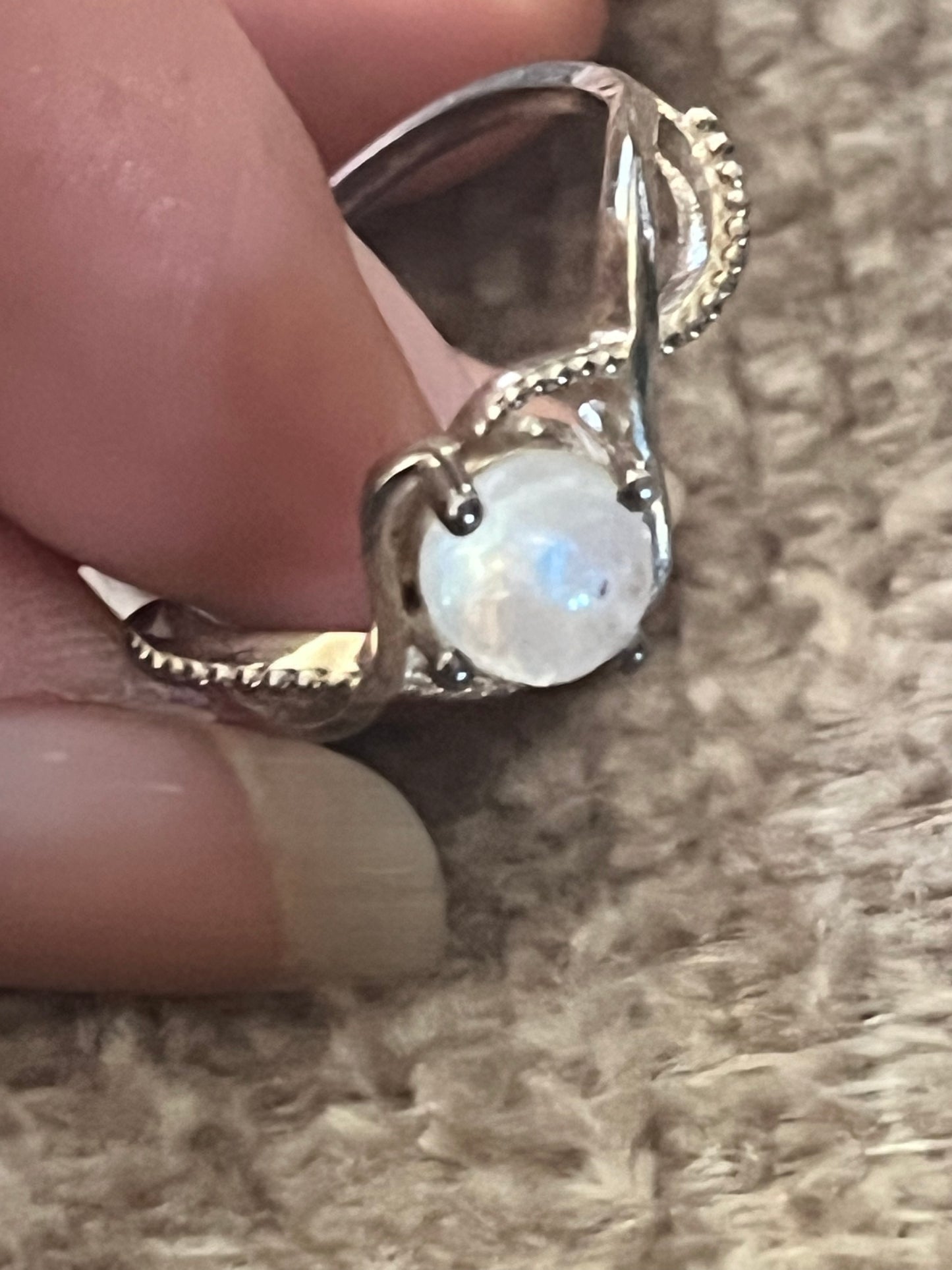 Rainbow Moonstone Ring