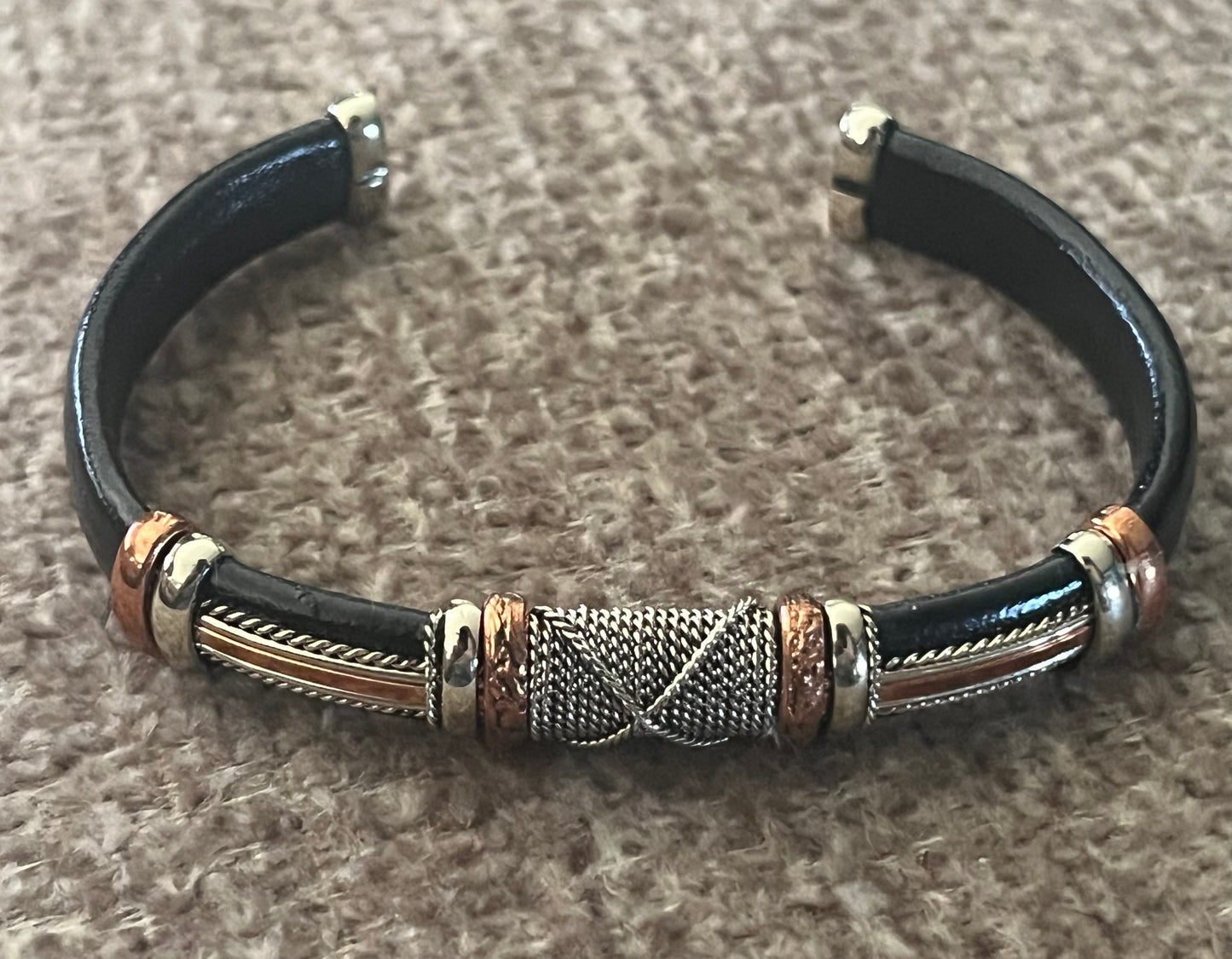 Leather and Copper Bracelet