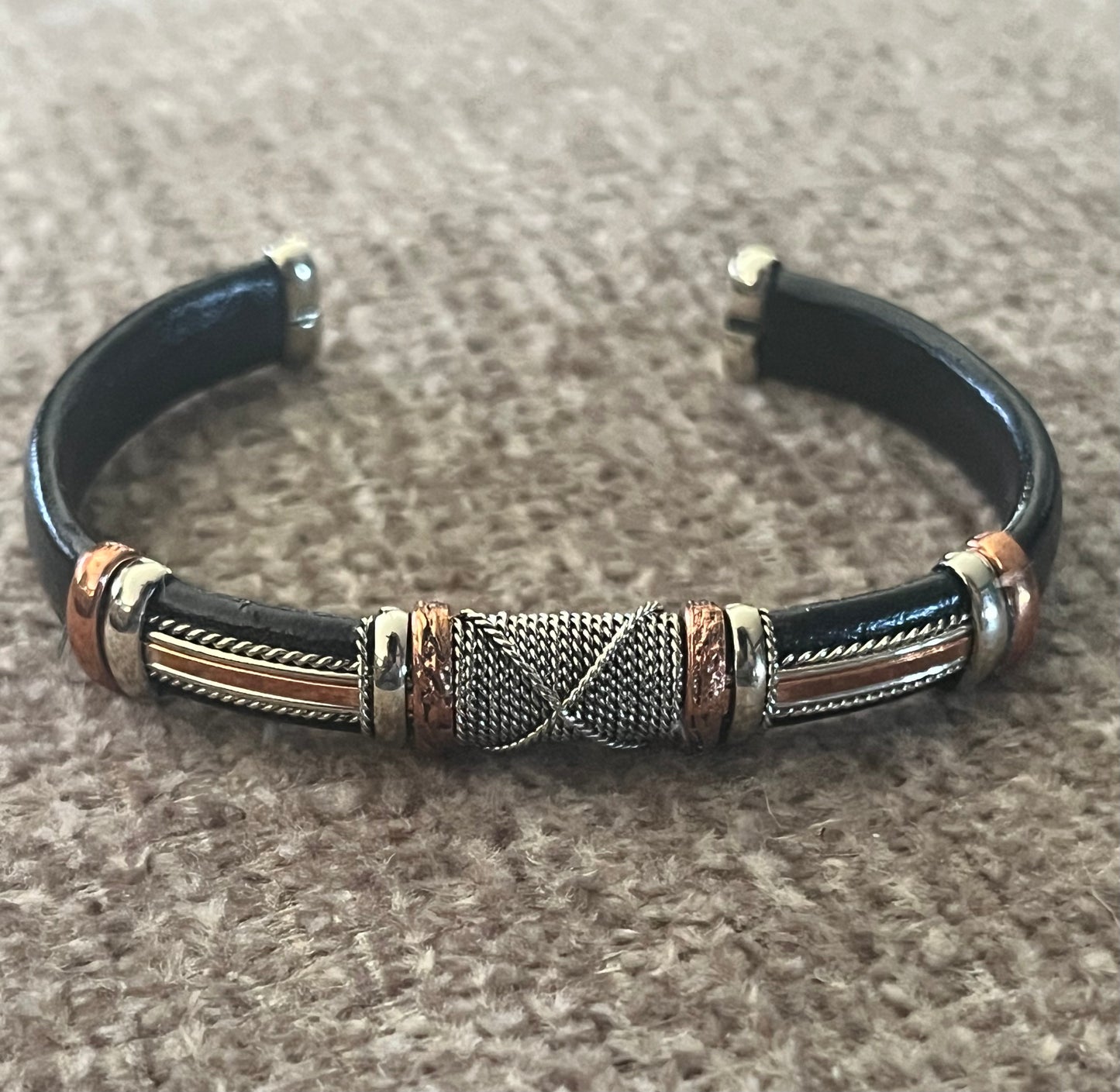 Leather and Copper Bracelet