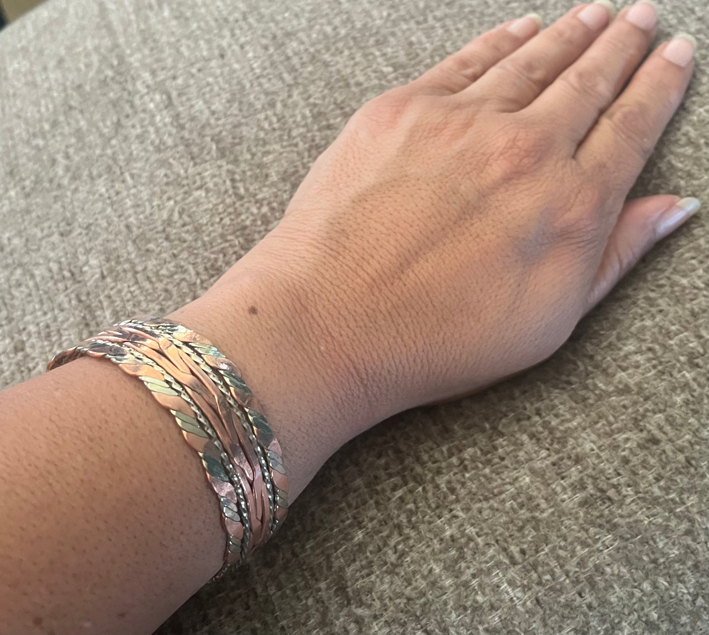 Rose and Gold Adjustable Copper Cuff Bracelet