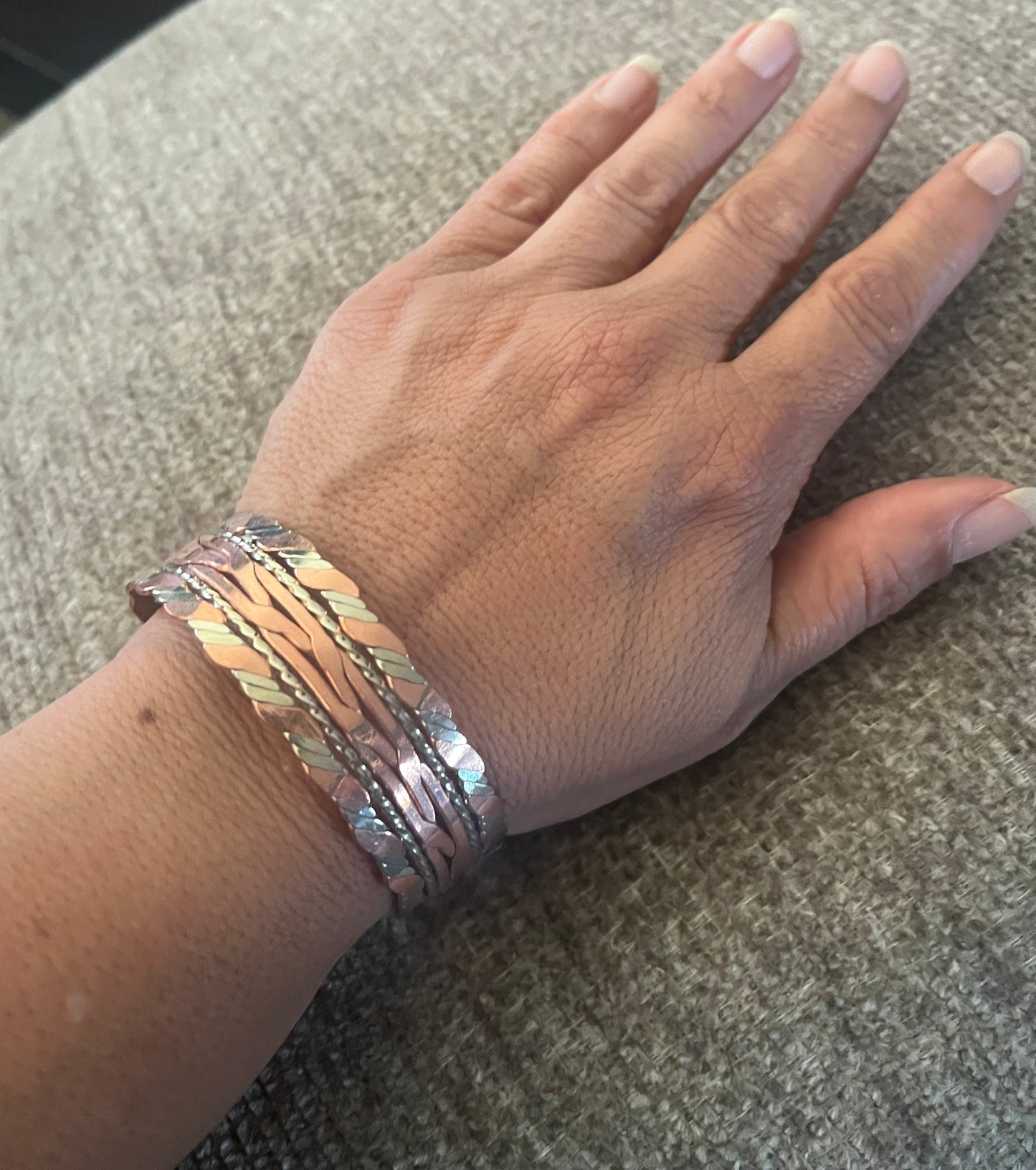 Rose and Gold Adjustable Copper Cuff Bracelet