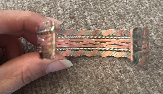 Rose and Gold Adjustable Copper Cuff Bracelet