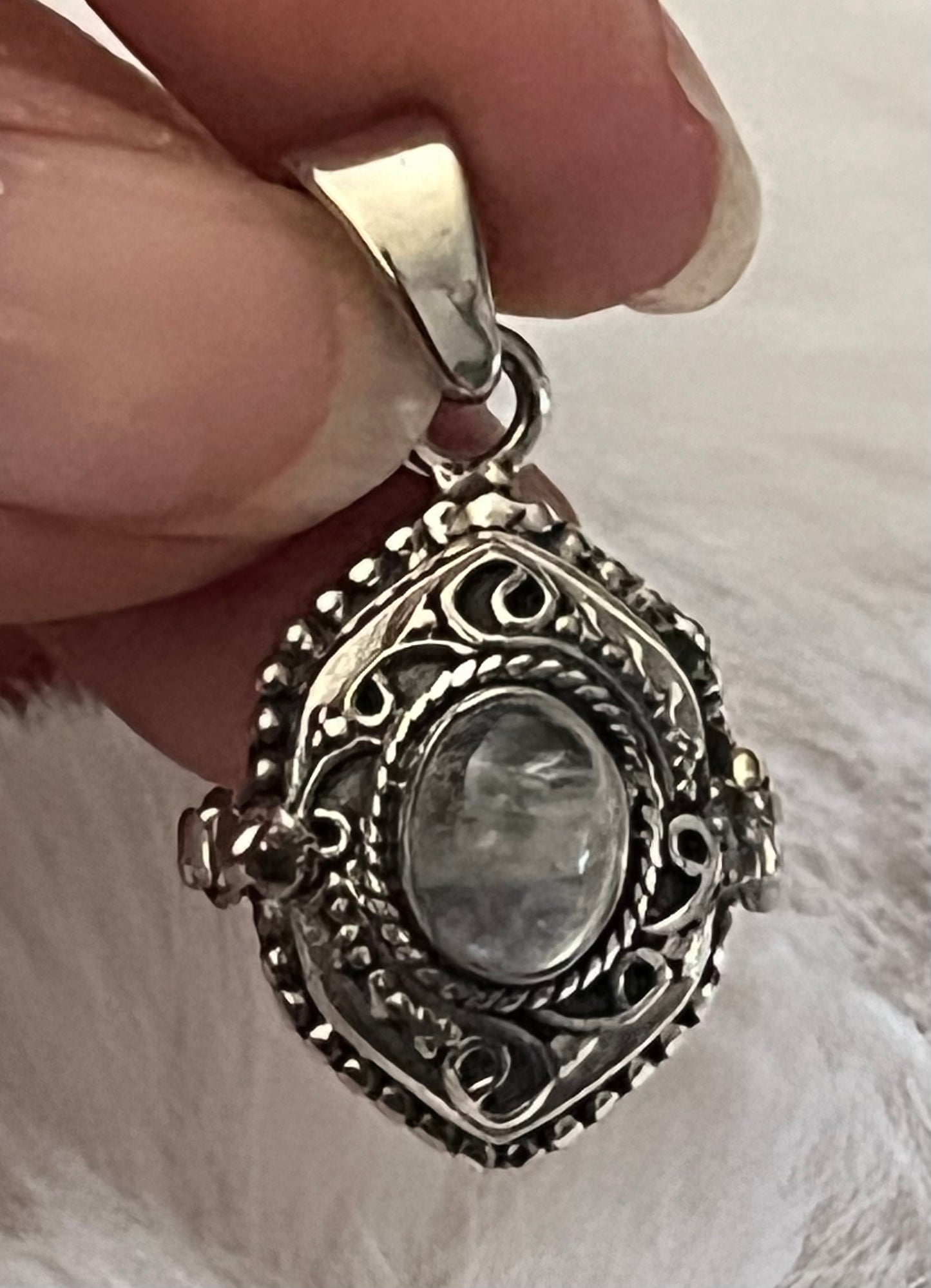 Rainbow Moonstone Poison Locket