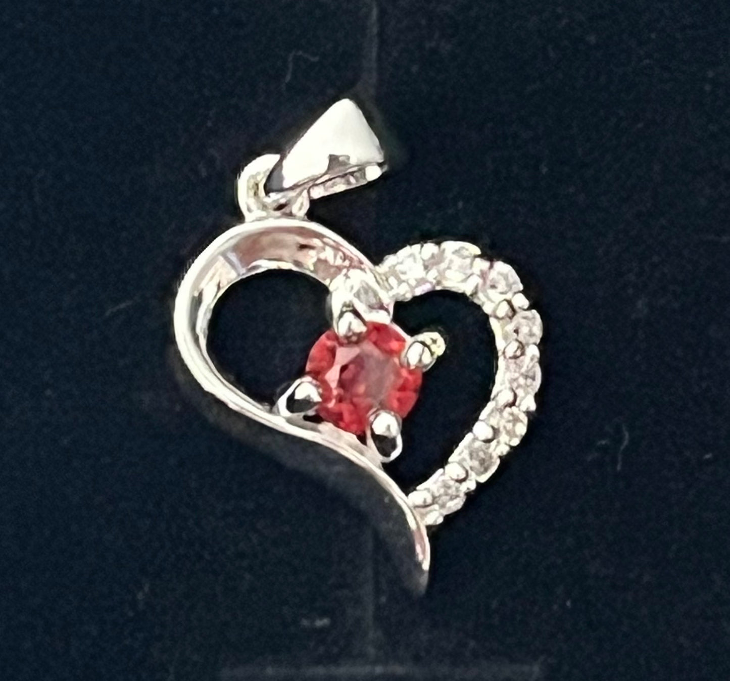 Garnet Heart Pendant