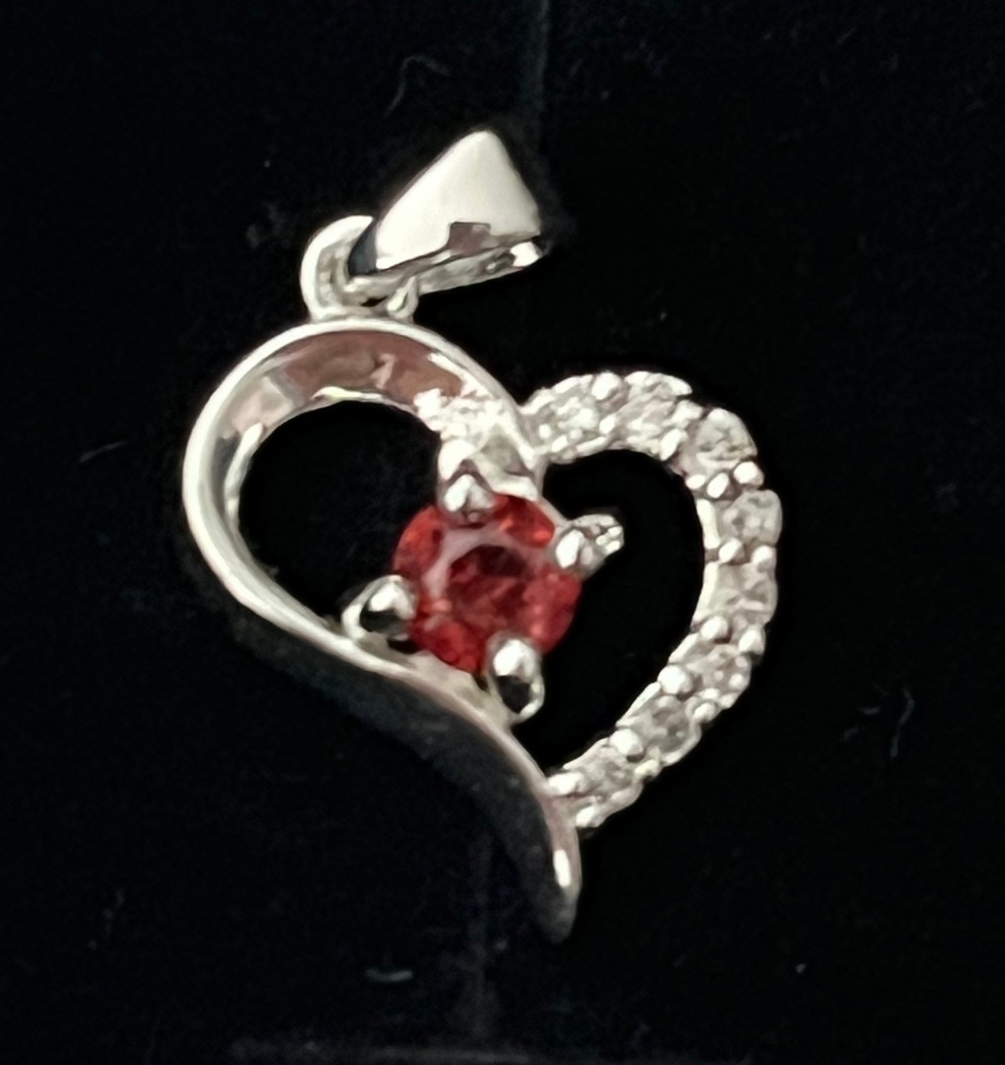 Garnet Heart Pendant