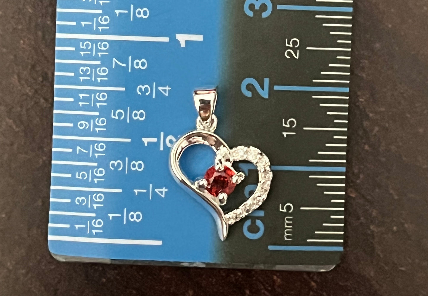 Garnet Heart Pendant