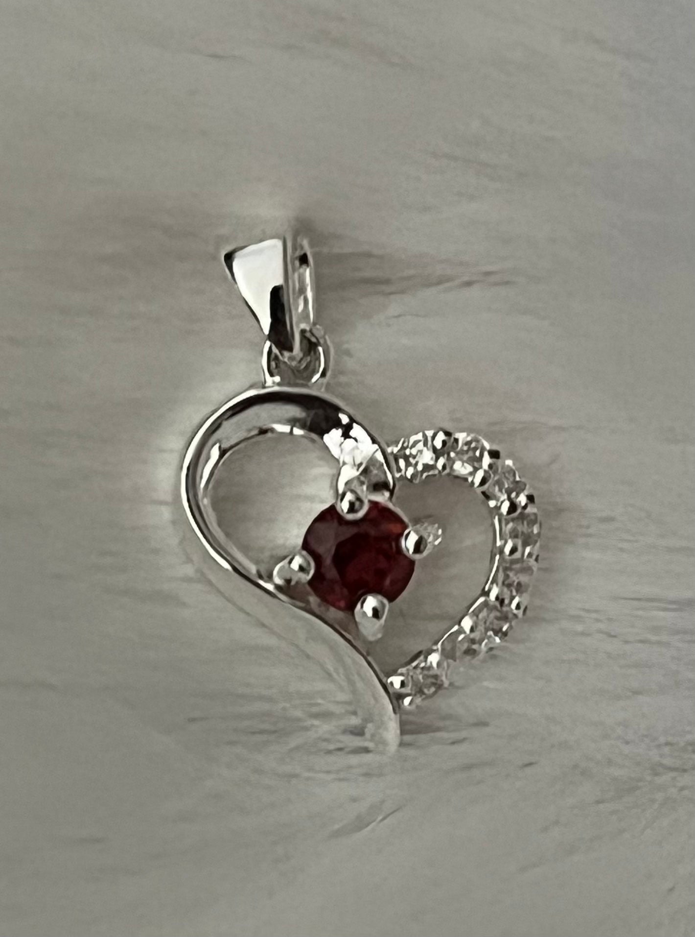 Garnet Heart Pendant