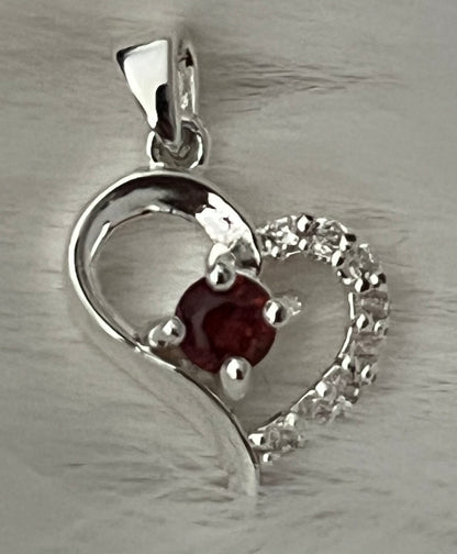 Garnet Heart Pendant