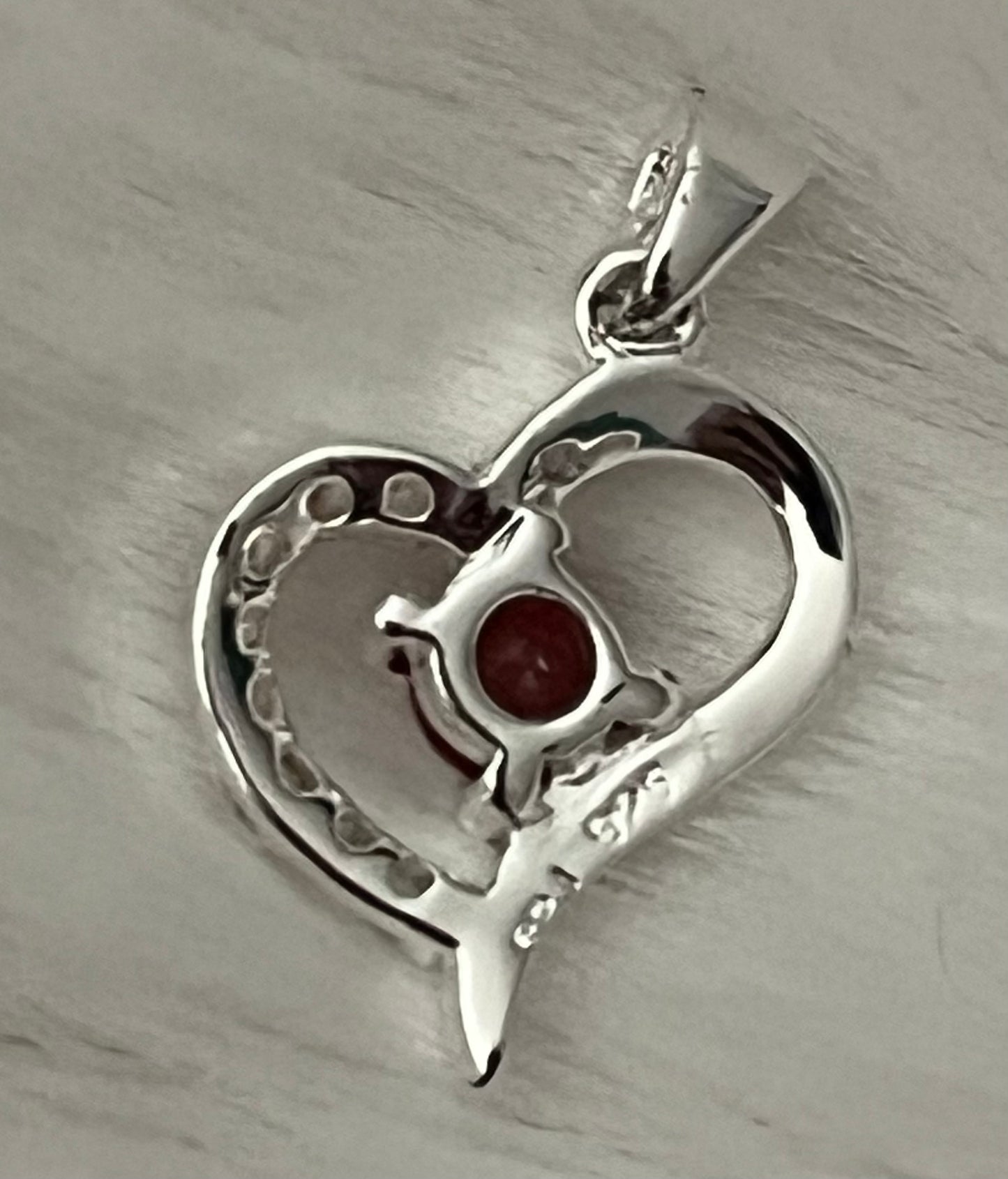 Garnet Heart Pendant