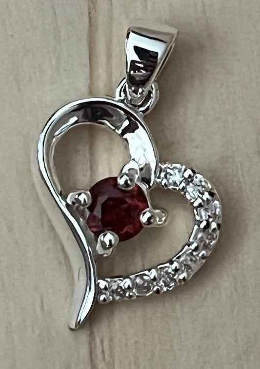 Garnet Heart Pendant