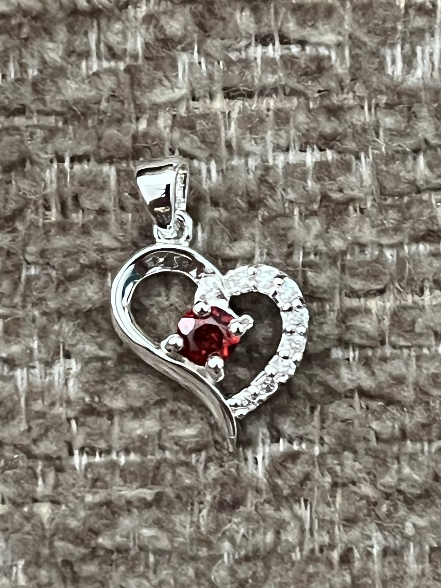 Garnet Heart Pendant