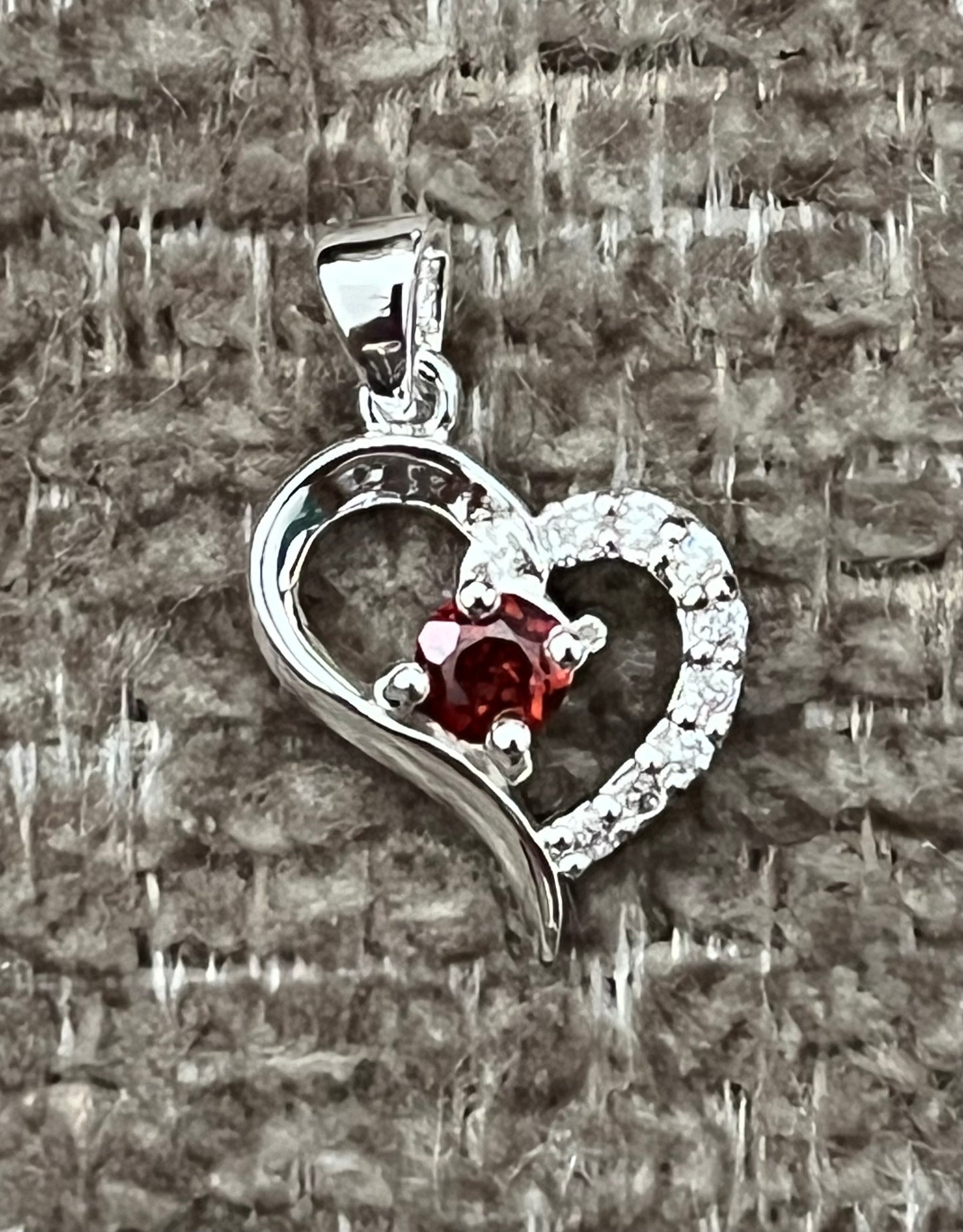 Garnet Heart Pendant