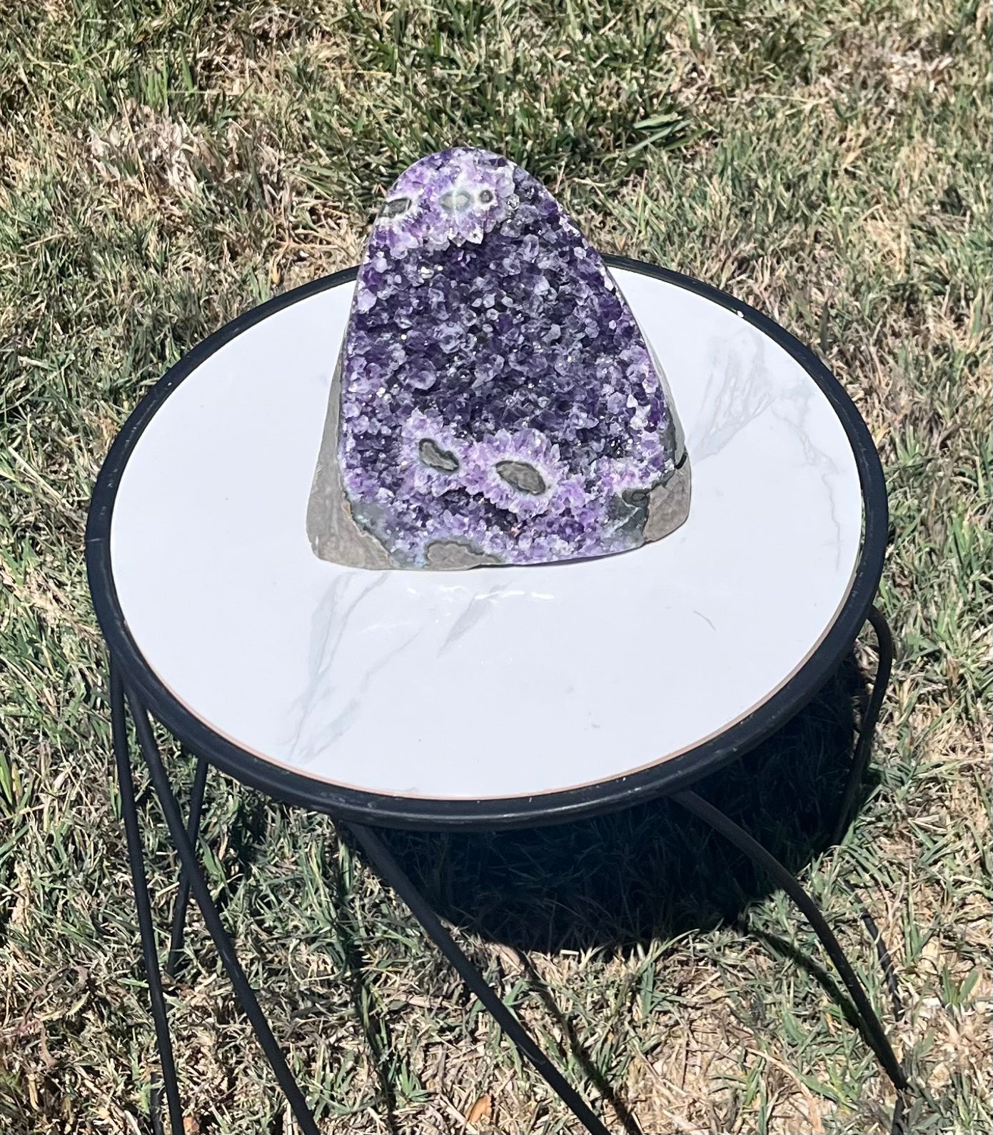 Amethyst cut base with Stalactite from Uruguay