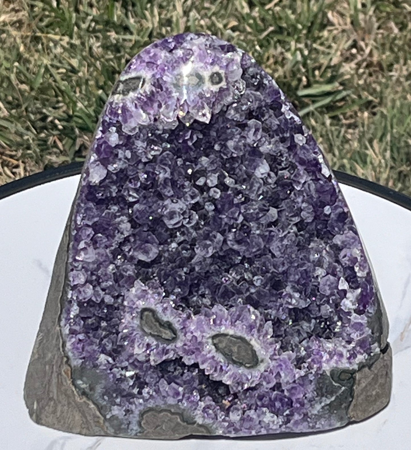 Amethyst cut base with Stalactite from Uruguay