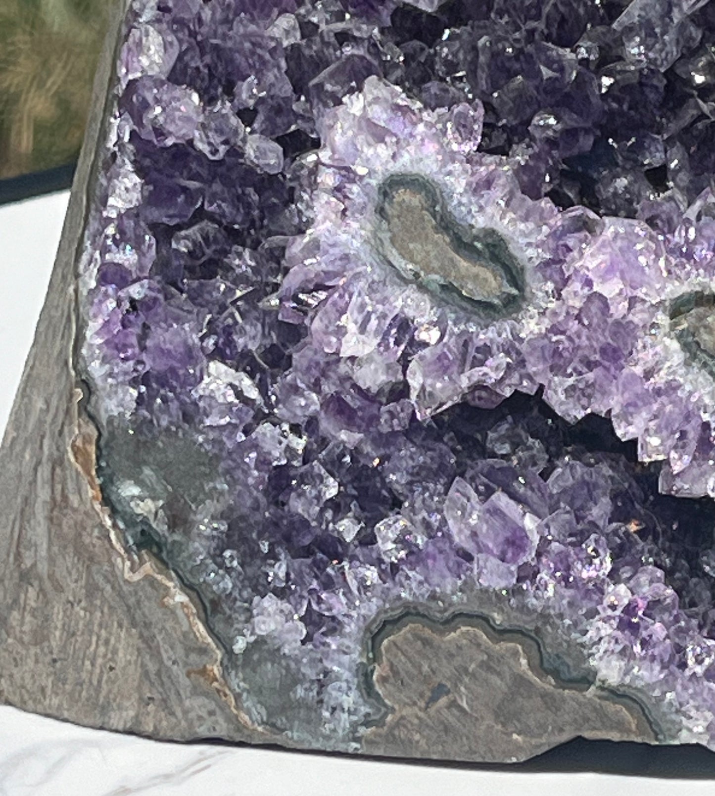 Amethyst cut base with Stalactite from Uruguay