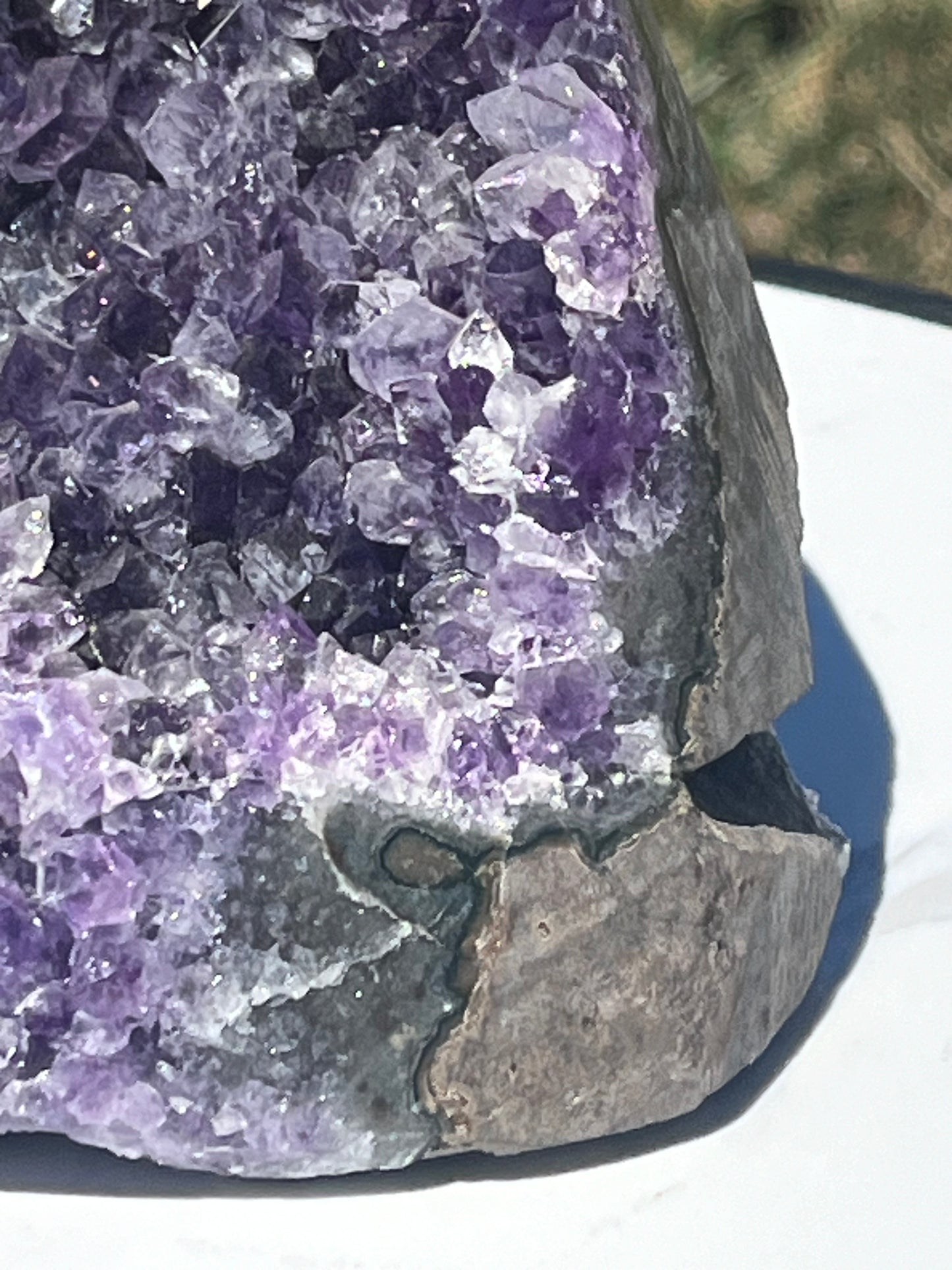 Amethyst cut base with Stalactite from Uruguay