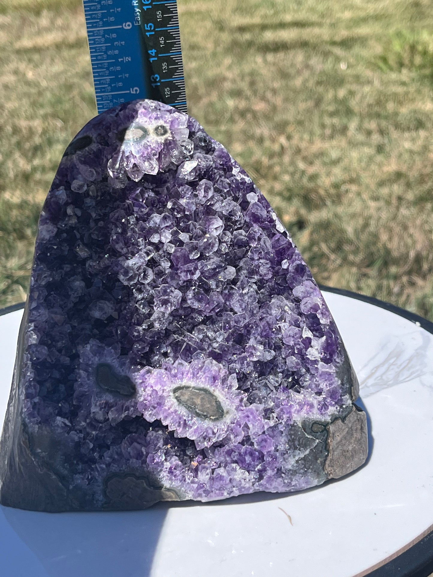 Amethyst cut base with Stalactite from Uruguay