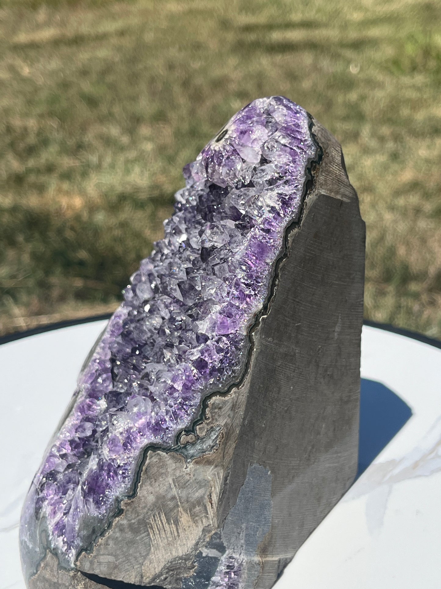 Amethyst cut base with Stalactite from Uruguay