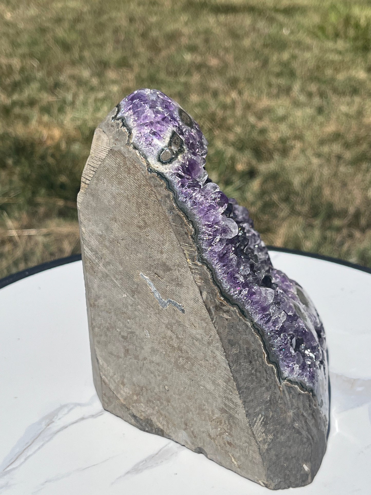 Amethyst cut base with Stalactite from Uruguay