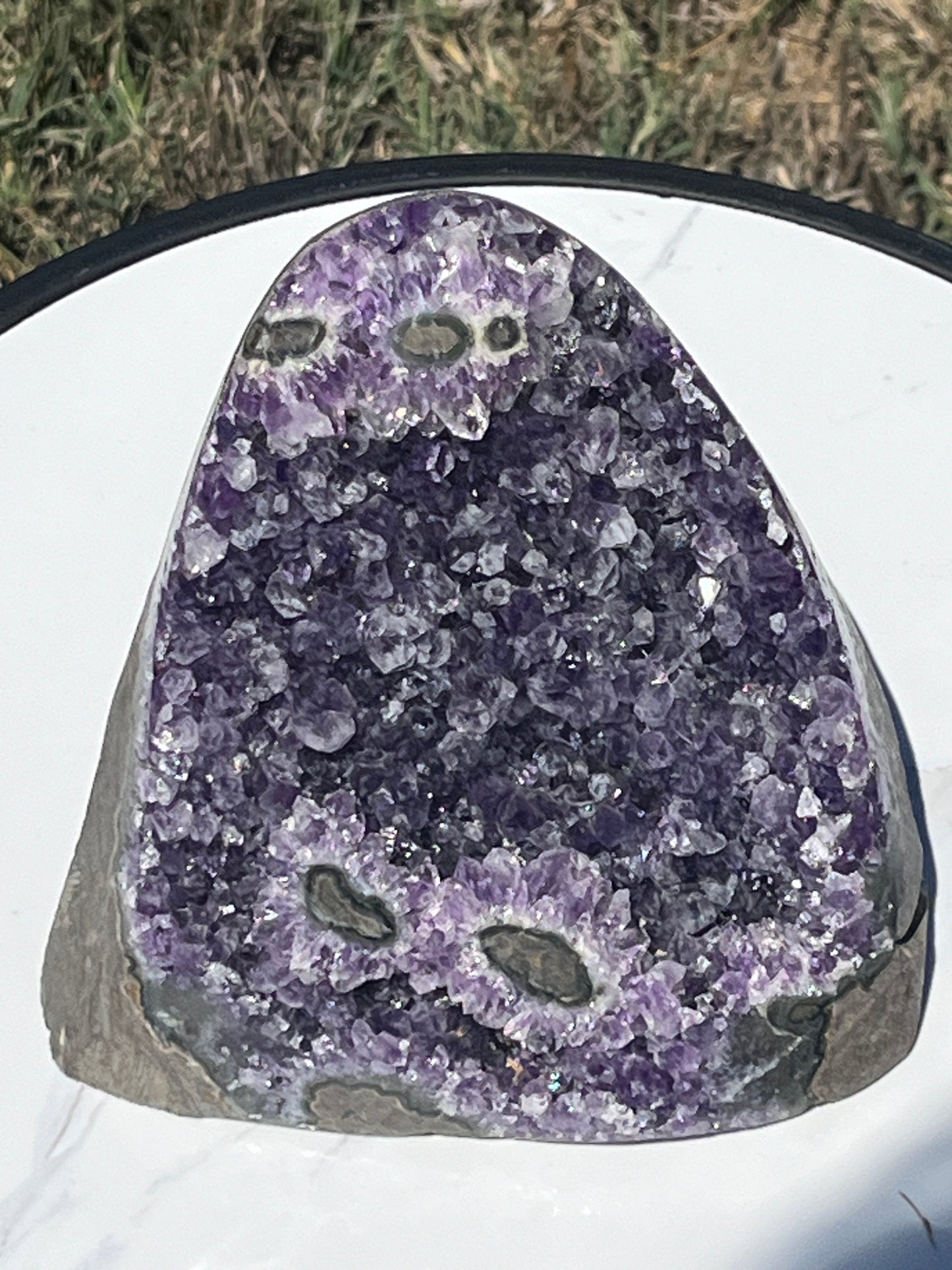 Amethyst cut base with Stalactite from Uruguay