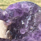 Amethyst Heart with Calcite on stand