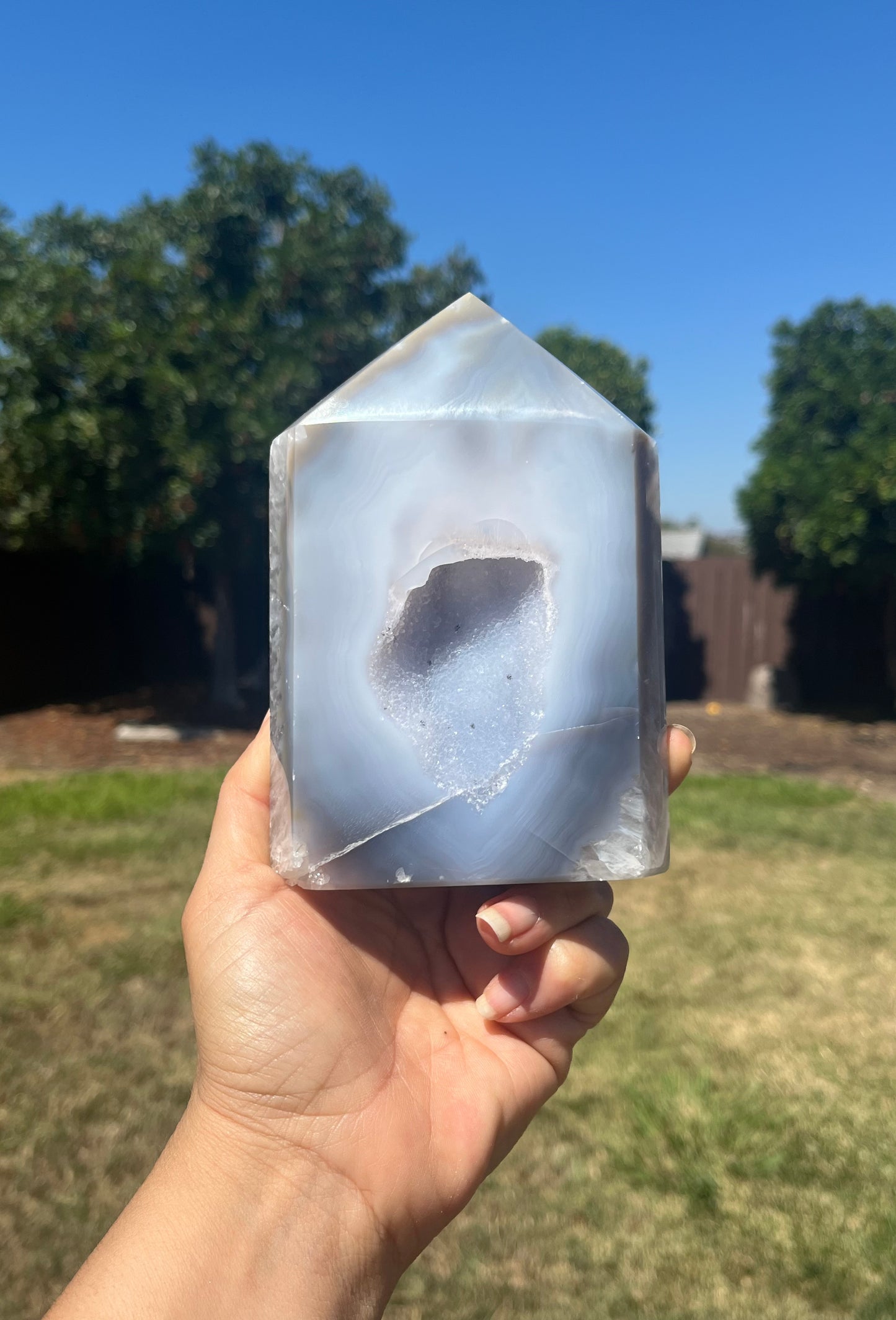 White Lace Agate Tower