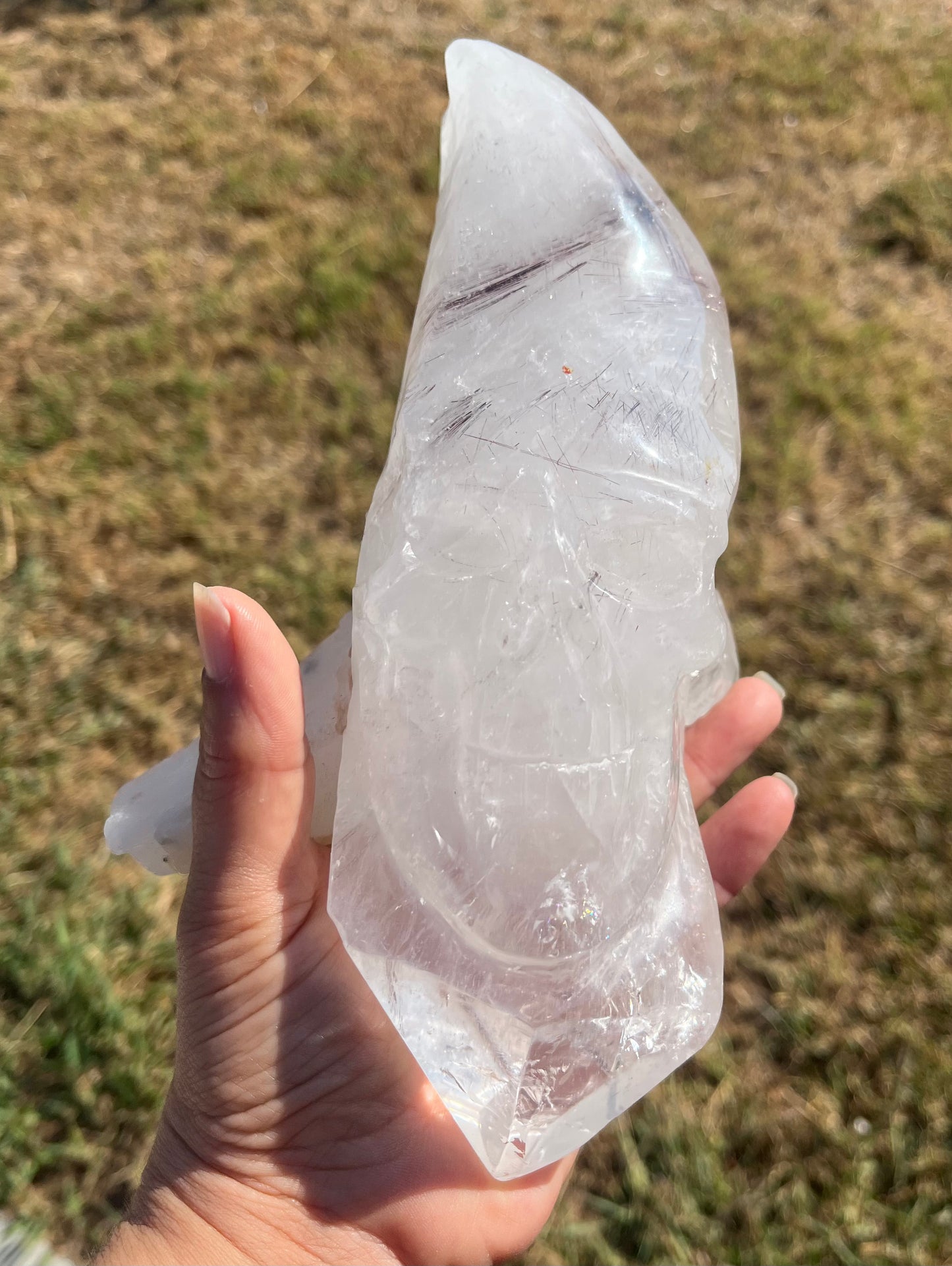 Red Rutilated Quartz Skull