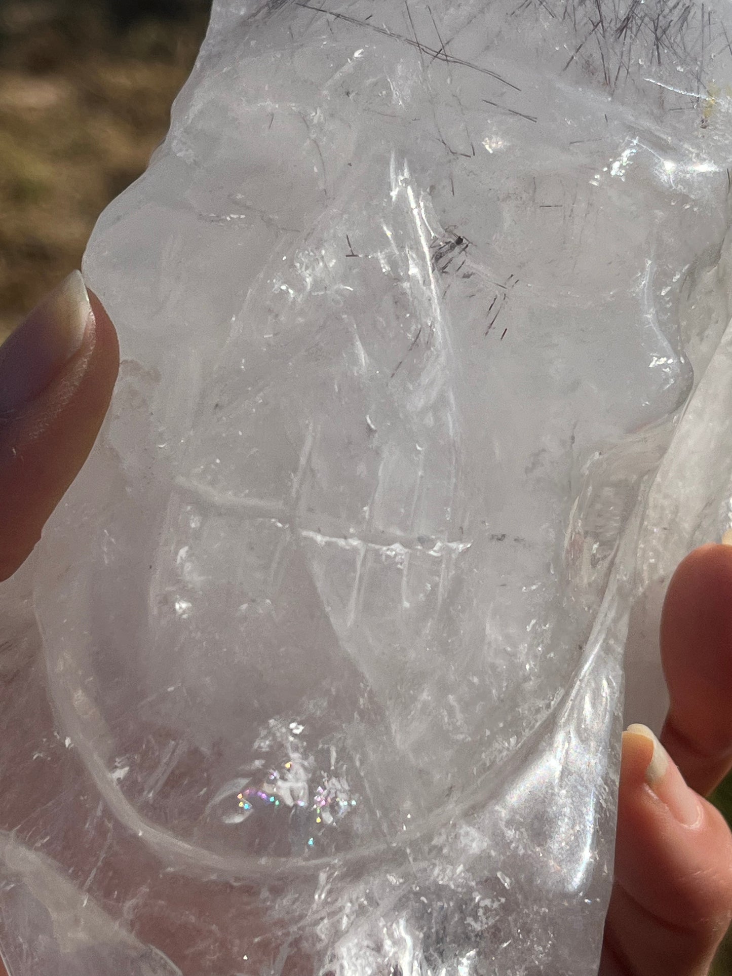 Red Rutilated Quartz Skull