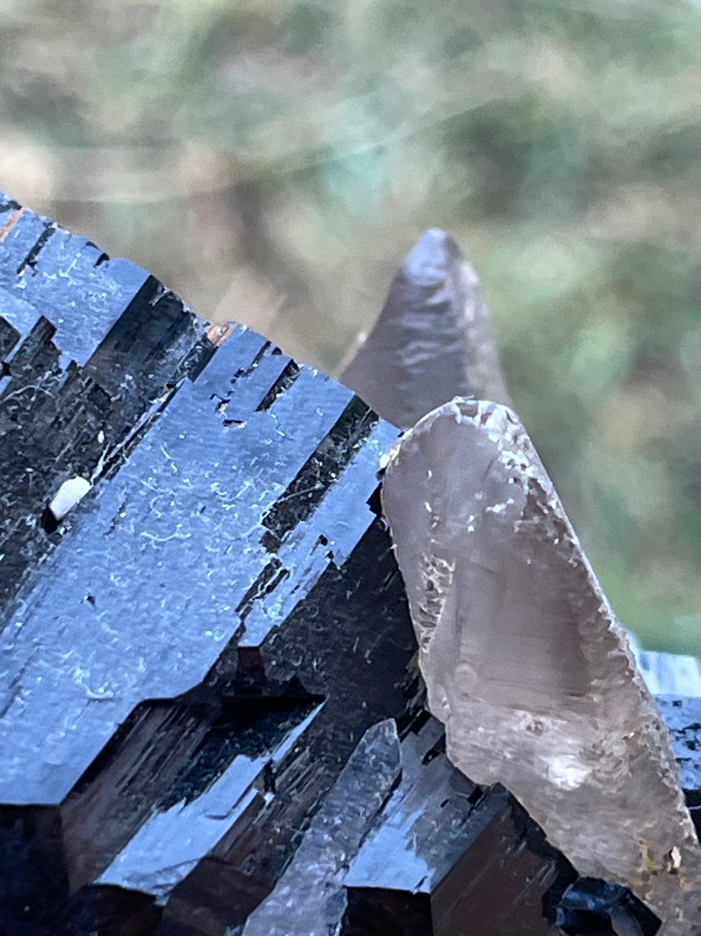 Black Tourmaline w/Smoky Quartz & Hyalite Opal Raw