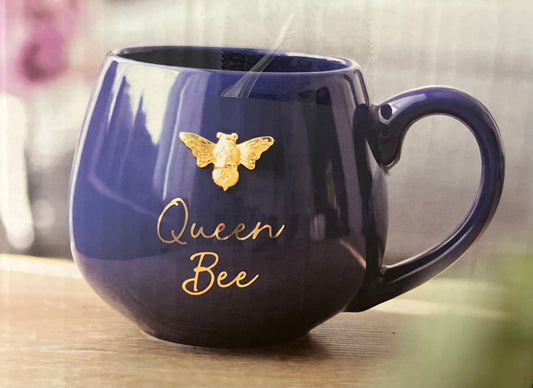 Queen Bee Navy Rounded Mug