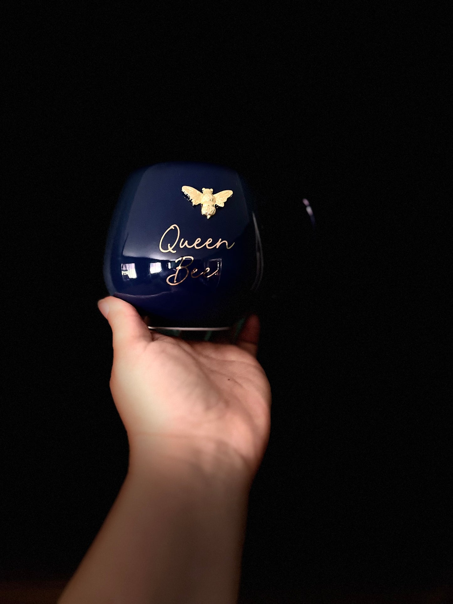 Queen Bee Navy Rounded Mug