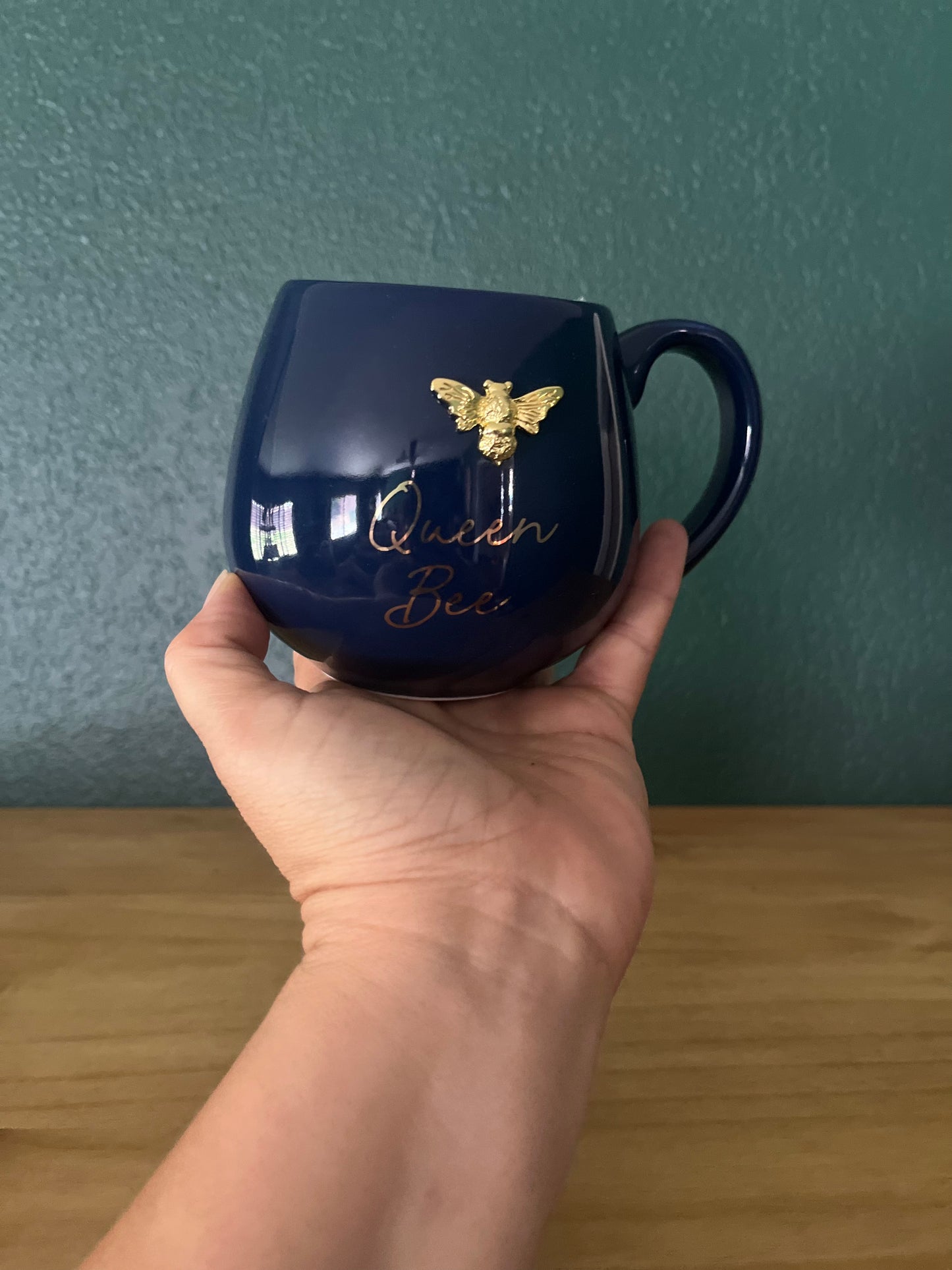 Queen Bee Navy Rounded Mug