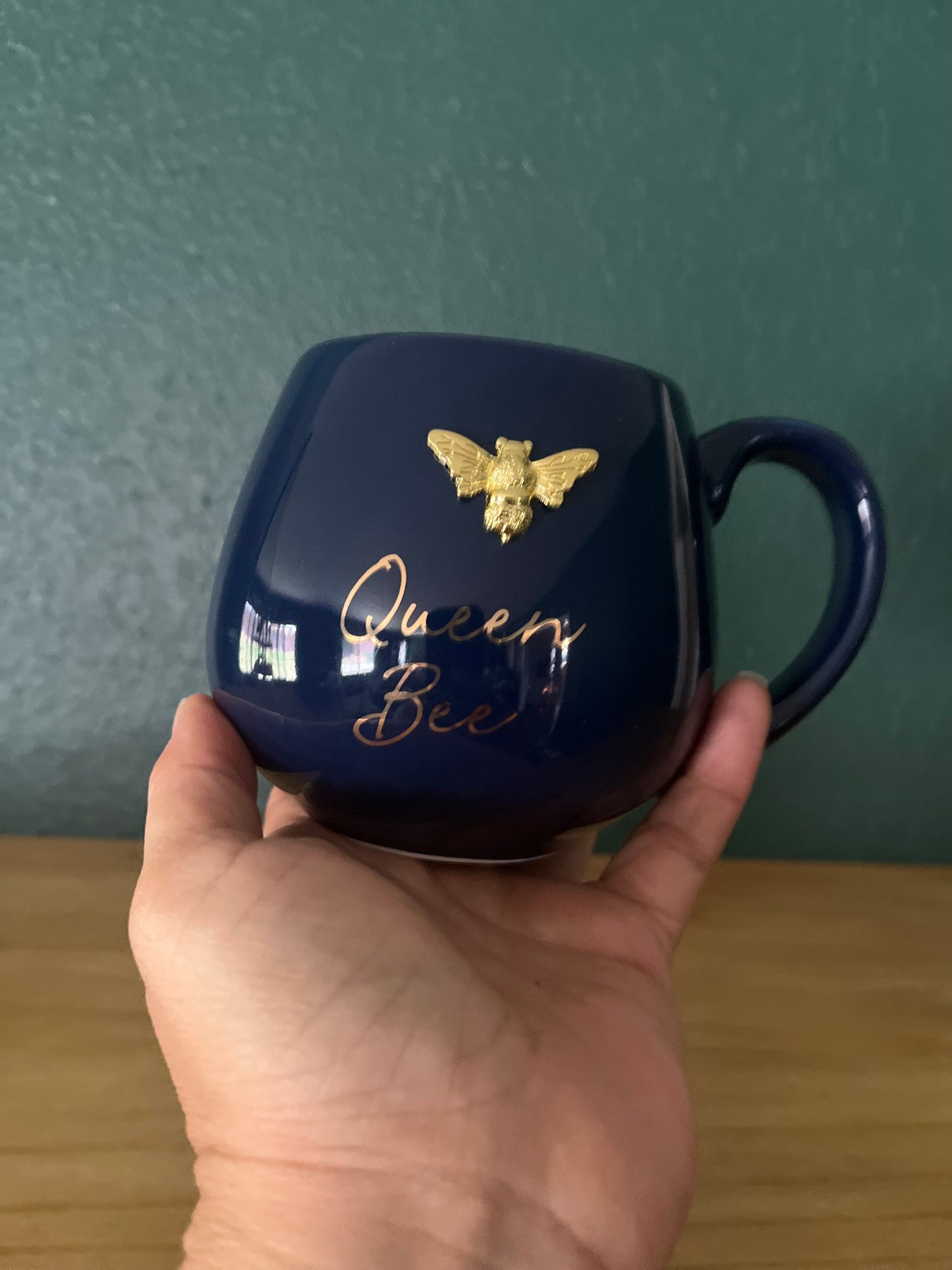 Queen Bee Navy Rounded Mug