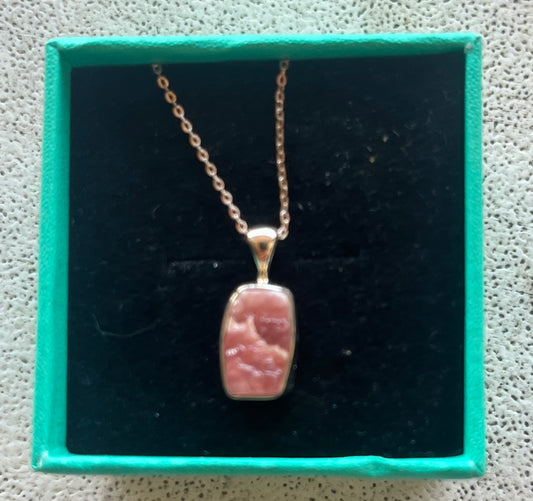 Raw Rhodochrosite Necklace