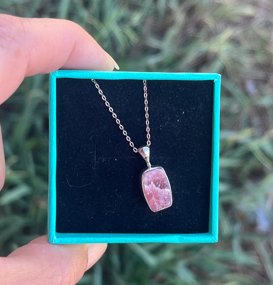 Raw Rhodochrosite Necklace